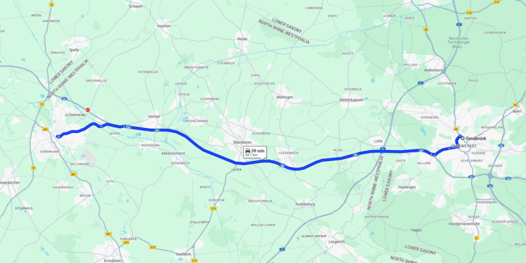 Taxi Osnabrück nach Rheine